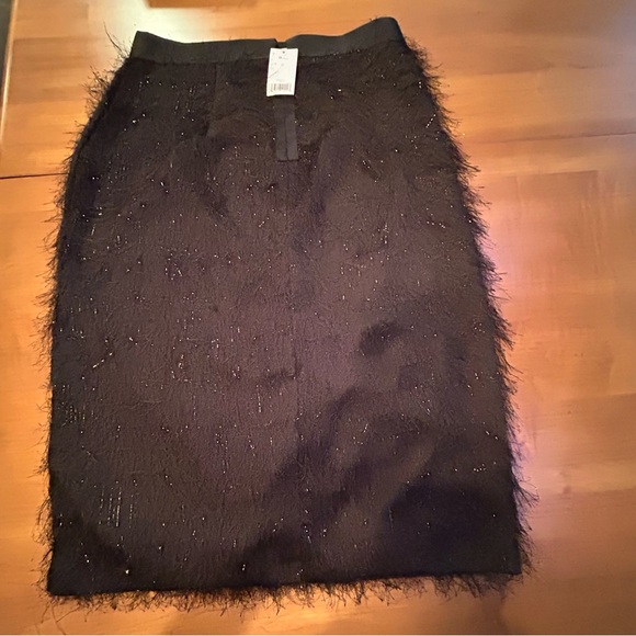 Banana Republic, NWT, Party Skirt with Black and Shimmer Fringe. Black, Size 0 - Picture 1 of 8
